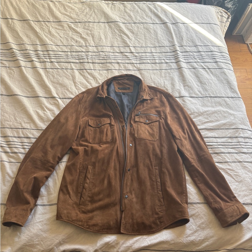 John Varvatos Brown Lightweight Shirt Jacket